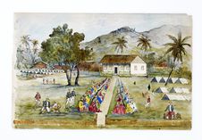 Promenade militaire autour de Papeete, 1861. Tautira