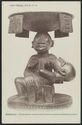 Dahomey - Coupe en bois sculpté représentant une femme allaitant son enfant