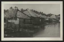 Tumaco, maisons construites sur pilotis, pendant la marée haute
