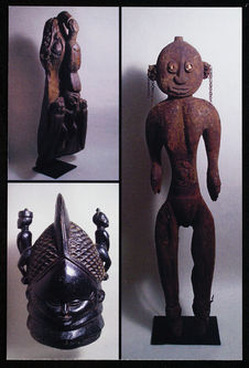 Masque heaume Mendé, proue de pirogue, statue Kwoma
