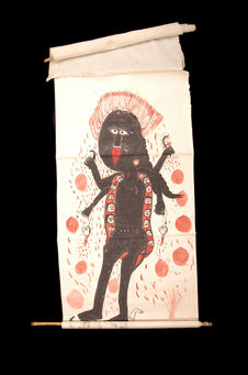 Rouleau peint, la déesse Kali