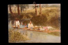Canot du canal de la Viga, marchands de légumes