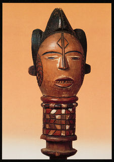 Masque figurine "kébé-kébé", Koyo - bois sculpté et peint