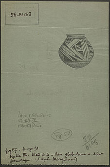 Fig. 57. Pueblo III. Etats-Unis. Vase globulaire à décor géométrique