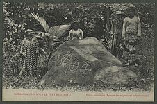Borabora (Iles sous le vent de Tahiti). Pierre historique (Epoque des migrations…