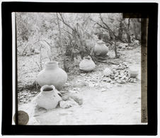 Urnes funéraires et fragments de poterie