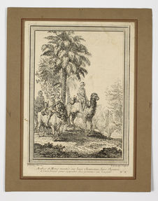 Arabes et Mores montés sur leurs chameaux, leurs chevaux et leurs boeufs pour…