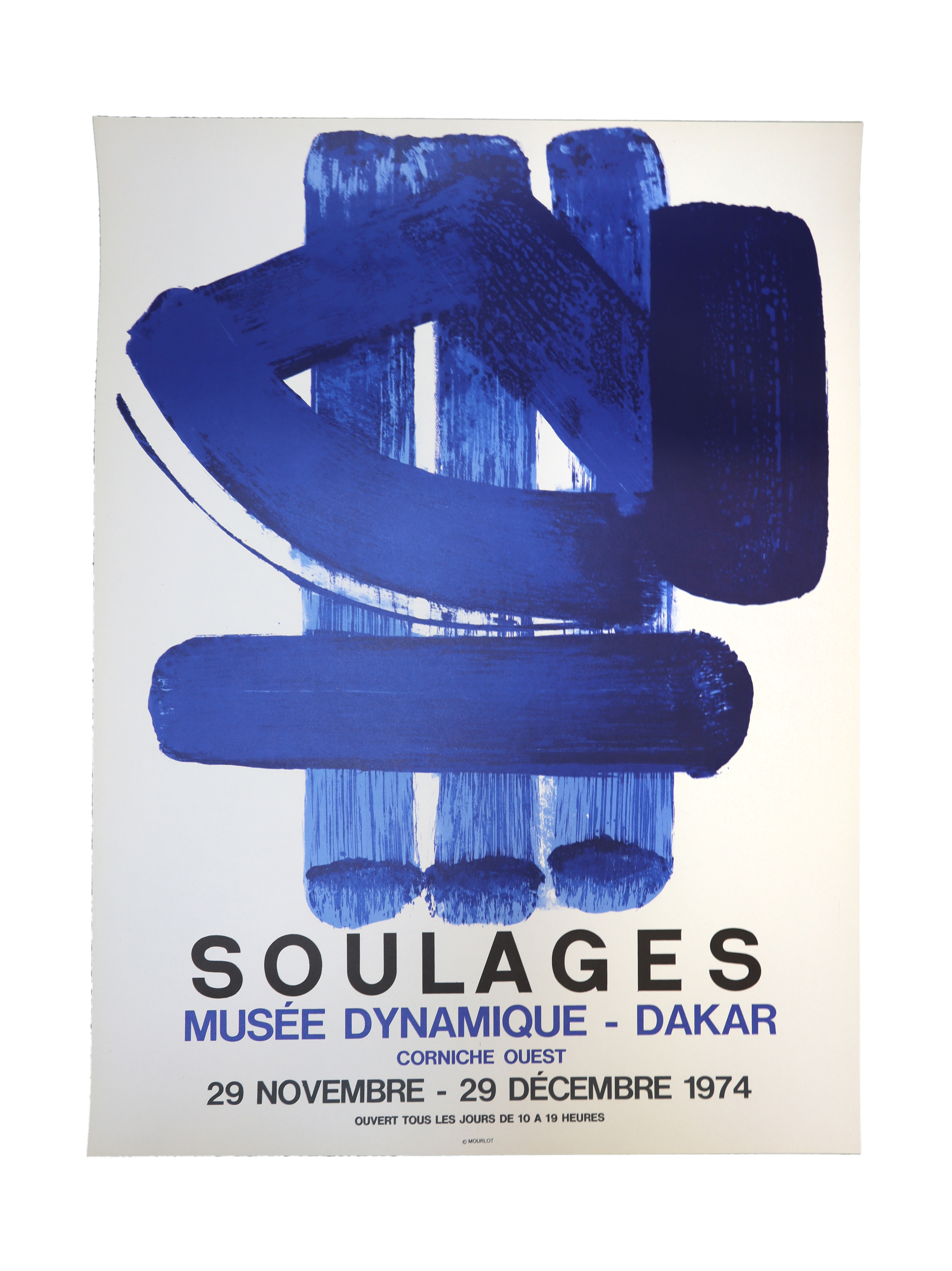 Affiche de l'exposition Pierre Soulages au musée dynamique à Dakar, 29 novembre…