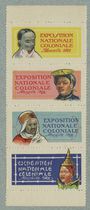 Exposition Nationale Coloniale. Marseille 1922 [planche de 4 timbres]