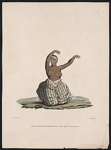 Iles Sandwich : Femme de l'Ile Mowi dansant